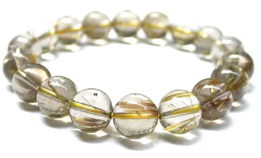 Rutilated Quartz 18 Beads Bracelet