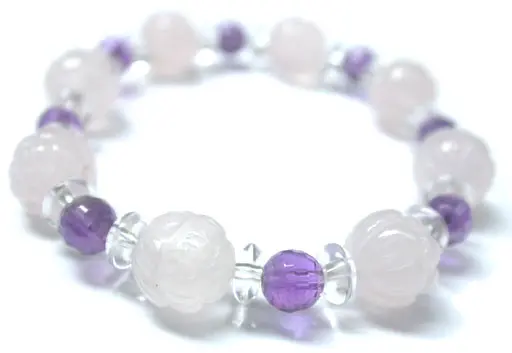 Rose Shape Rose Quartz Bead Bracelet