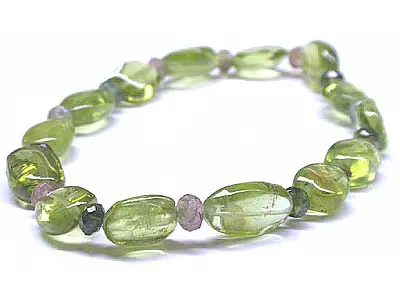 Peridot with Tourmaline Beads Bracelet