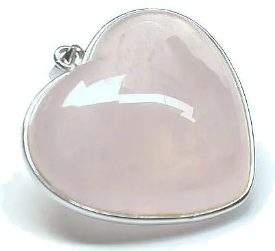 Rose Quartz Heart Pendant in Silver