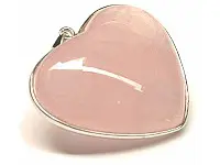 Rose Quartz Heart Pendant in Silver