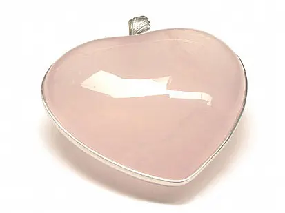 Rose Quartz Heart Pendant in Silver