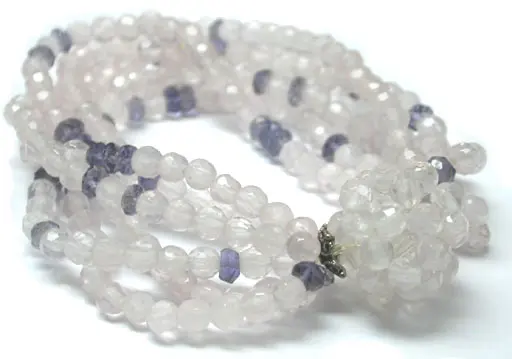 Rose Quartz and Iolite Bead Bracelet