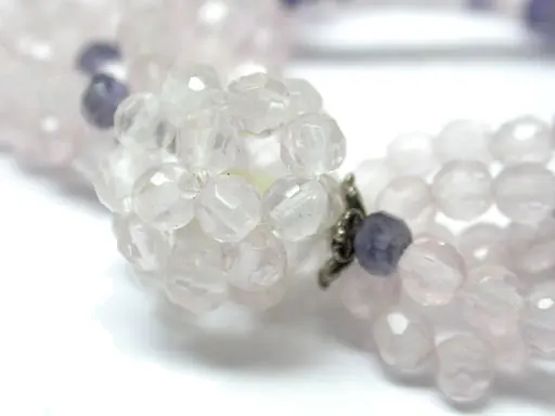 Rose Quartz and Iolite Bead Bracelet