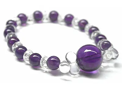 Amethyst and Clear Quartz Bracelet