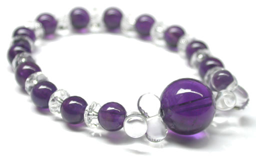 Amethyst and Clear Quartz Bracelet