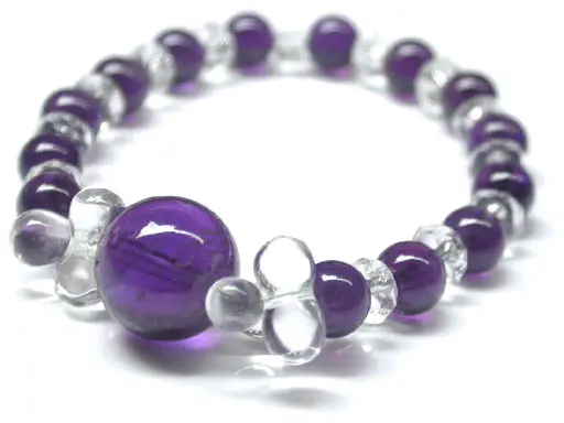 Amethyst and Clear Quartz Bracelet