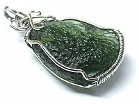 Moldavite in Silver Pendant
