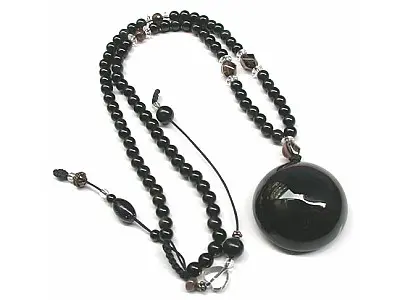 Obsidian Pendant Necklace