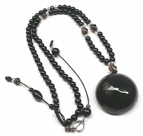 Obsidian Pendant Necklace