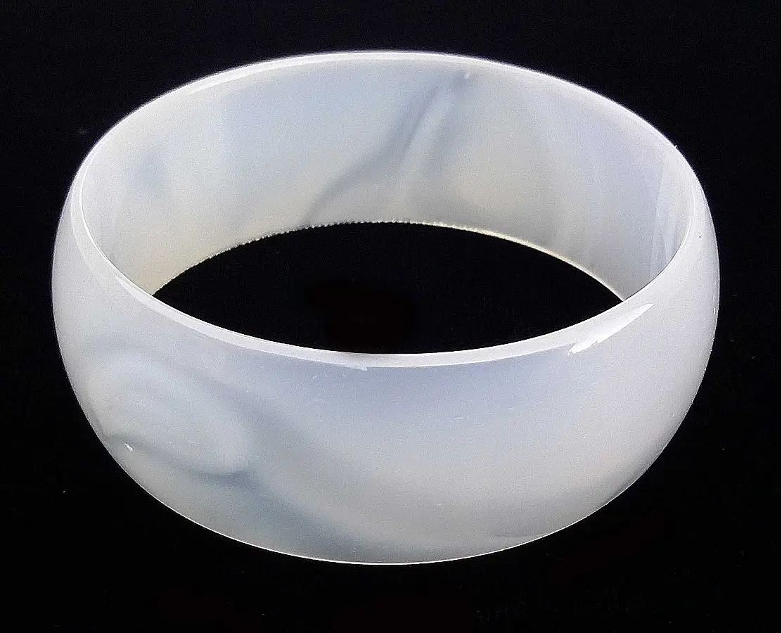 White chalcedony Bangle Bracelet