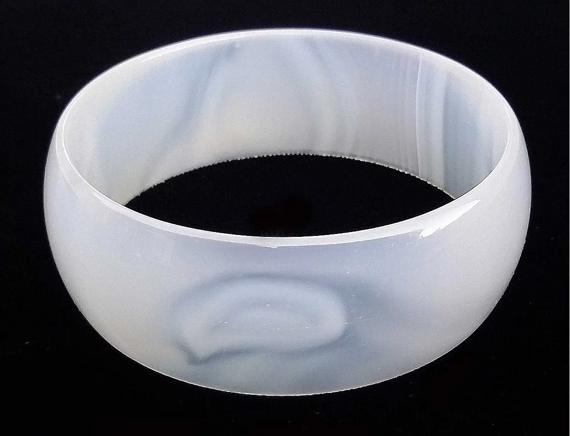 White chalcedony Bangle Bracelet