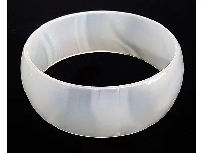 White chalcedony Bangle Bracelet