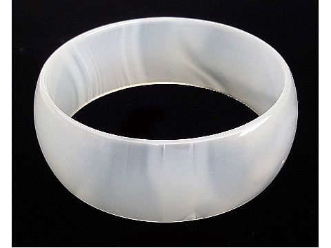 White chalcedony Bangle Bracelet