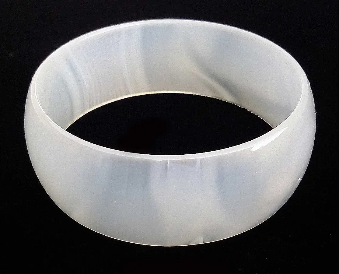 White chalcedony Bangle Bracelet