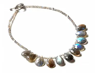 Labradorite faceted briollette Necklace