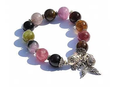 Tourmaline with Sterling Silver Bracelet