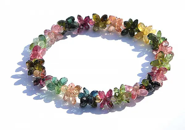 Genuine High Quality Rainbow Tourmaline Briolettes Bracelet