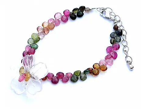 Genuine Rainbow Tourmaline faceted bracelet