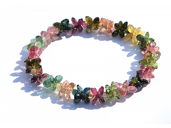 Genuine Rainbow Tourmaline AAA faceted bracelet