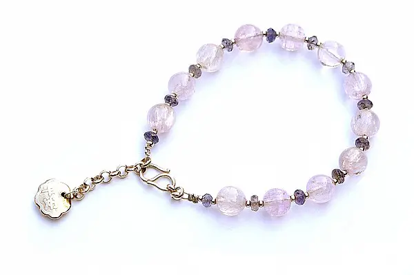 Kunzite Sterling Silver Peaceful Lock Bracelet