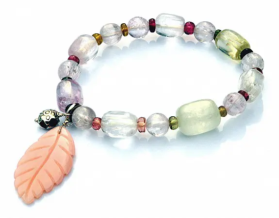 Kunzite Tourmaline Pink Opal Bracelet