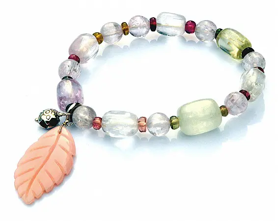 Kunzite Tourmaline Pink Opal Bracelet