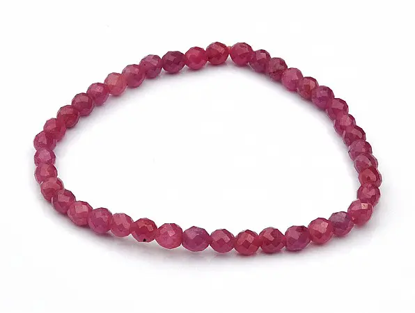 Ruby Faceted Beads Bracelet