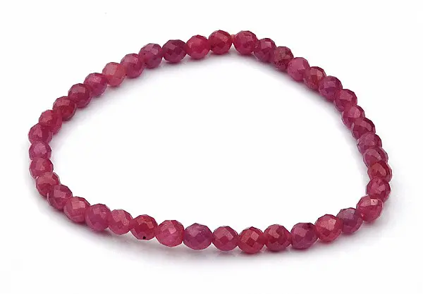 Ruby Faceted Beads Bracelet