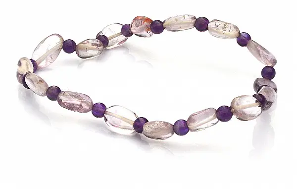 Amethyst and Clear Quartz Bracelet