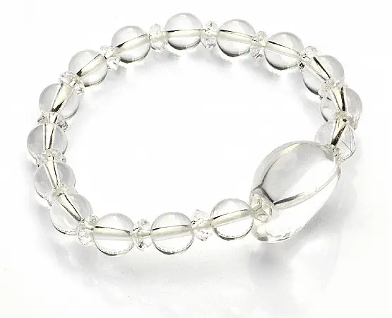 Clear Quartz Heart Beads Bracelet