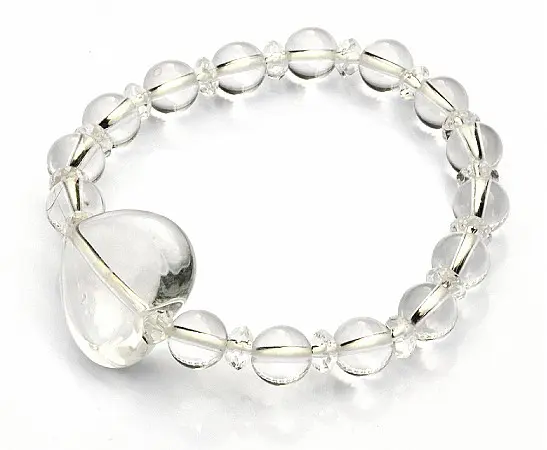 Clear Quartz Heart Beads Bracelet