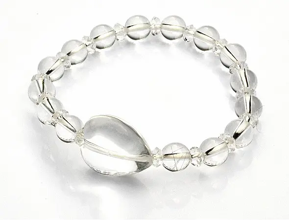 Clear Quartz Heart Beads Bracelet