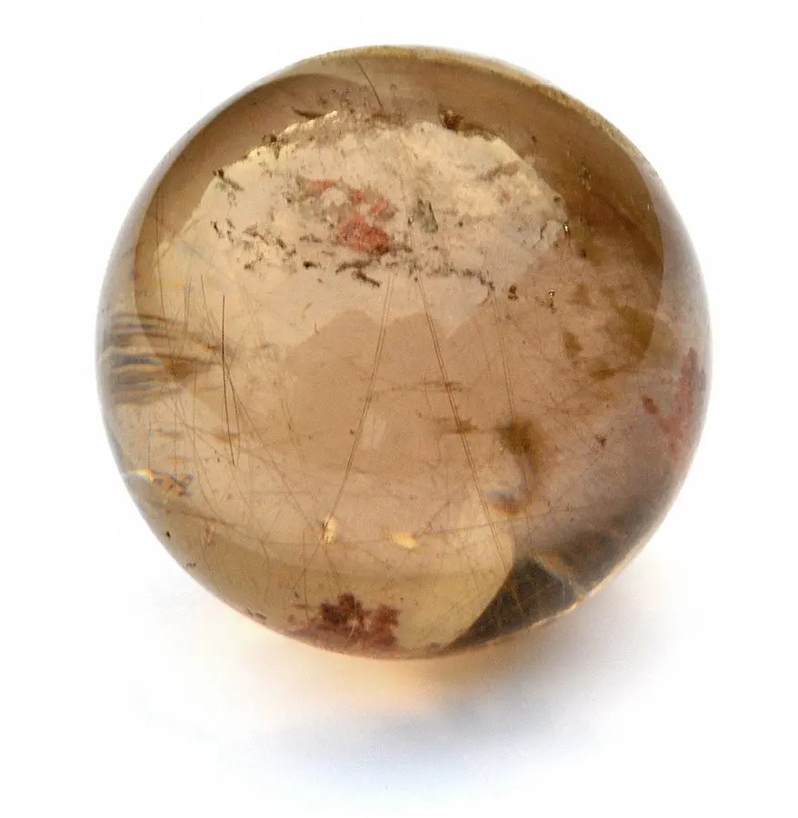 Rare Golden Rutilated Quartz Sphere