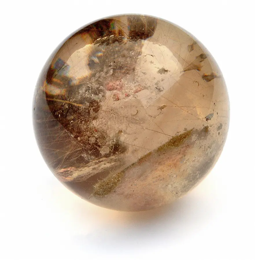 Rare Golden Rutilated Quartz Sphere