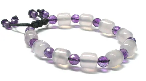 Blue Agate and Amethyst Bracelet