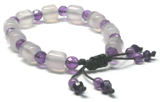 Blue Agate and Amethyst Bracelet