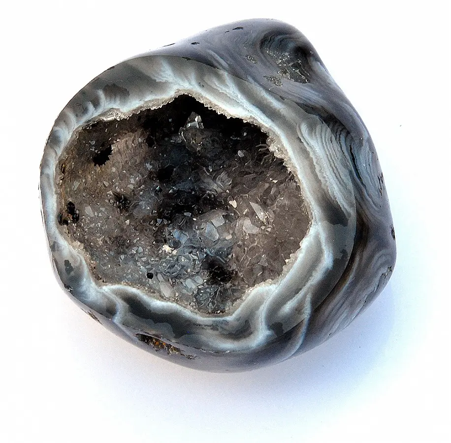 Black lace Agate Geode