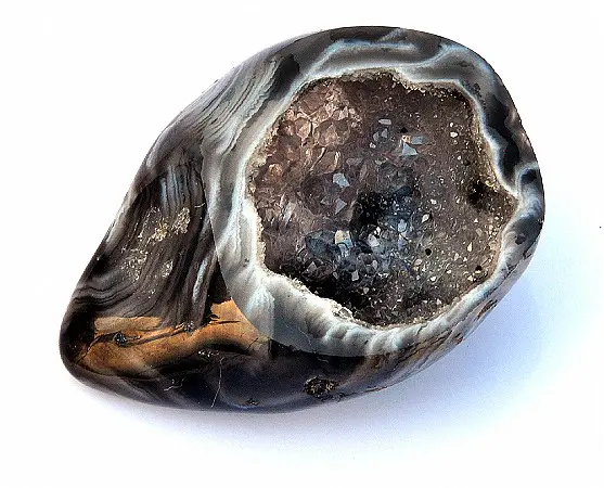 Black lace Agate Geode