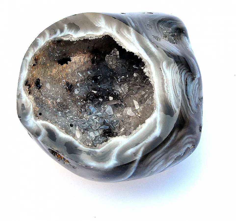 Black lace Agate Geode