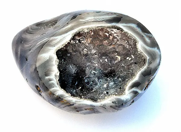 Black lace Agate Geode