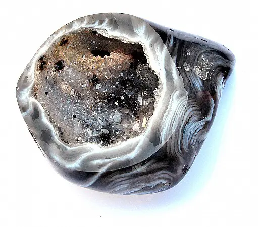 Black lace Agate Geode