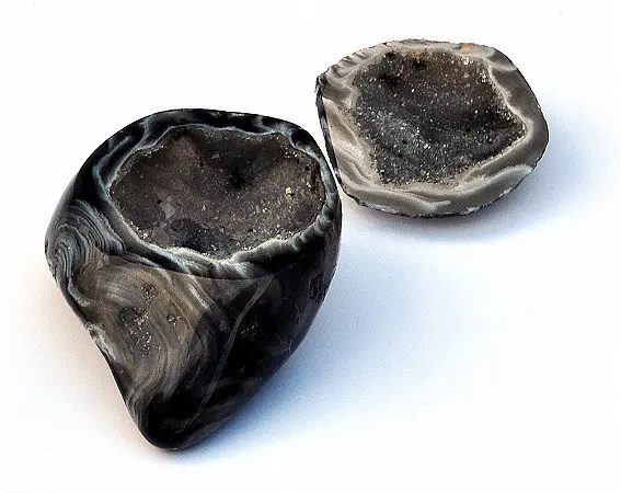 Black lace Agate Geode