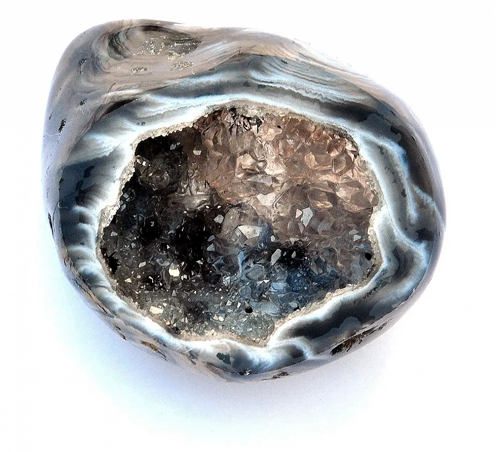 Black lace Agate Geode