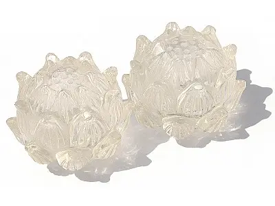 Clear Quartz Lotus pair