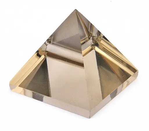 茶黃水晶金字塔
