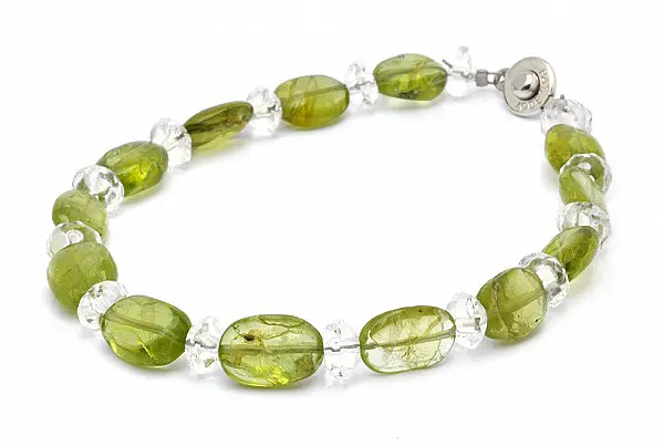 Peridot and Clear Quartz Bracelet