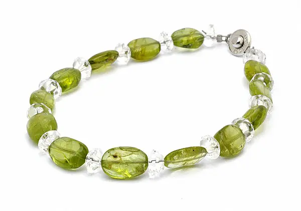 Peridot and Clear Quartz Bracelet