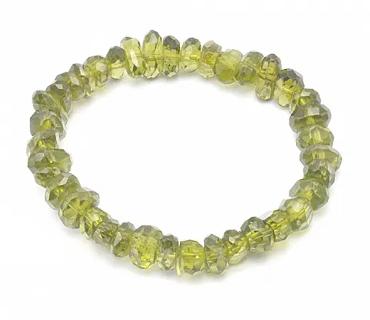 Peridot Faceted Beads Bracelet