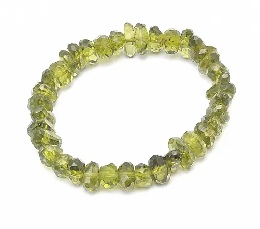 Peridot Faceted Beads Bracelet